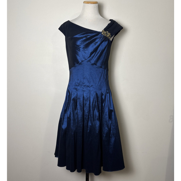 Jessica Howard Retro Cocktail Midi Dress Size 12 A-Line Glam Holiday Occasion - Picture 1 of 9